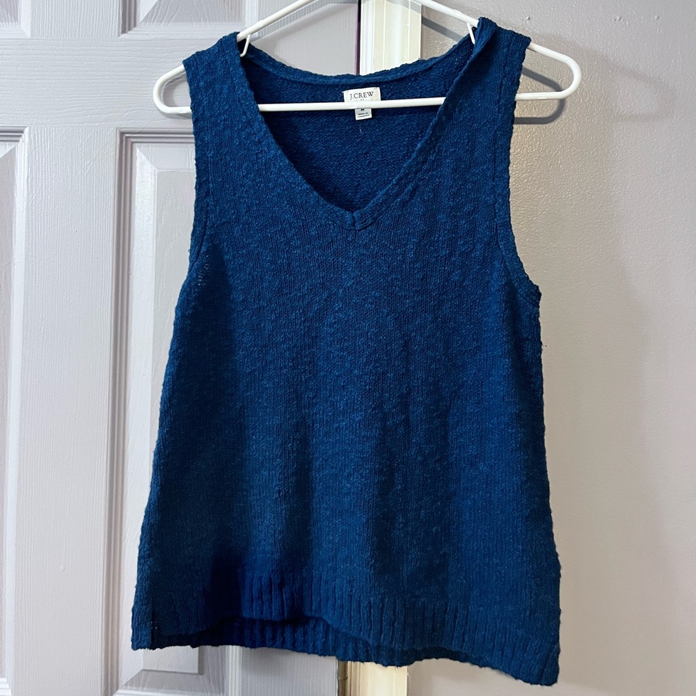 J. Crew Deep Blue V-Neck Knit Tank